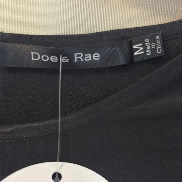 Doe & Rae Black Ruffled Cut Out Blouse - Picture 2 of 7